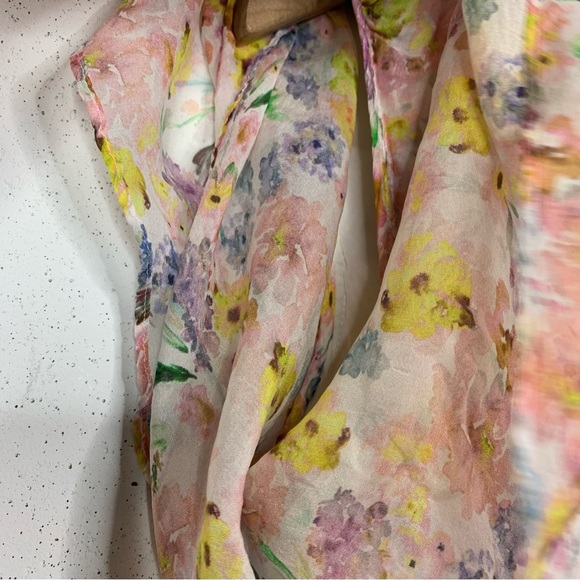 Amur Clayton Silk One Shoulder Ruffle Water Color Dress Size 6 - Picture 12 of 14